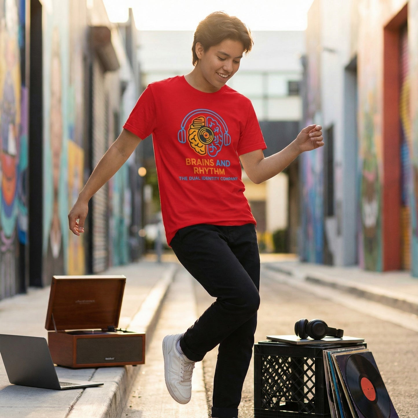 The “Brains & Rhythm” Dual Identity Tee